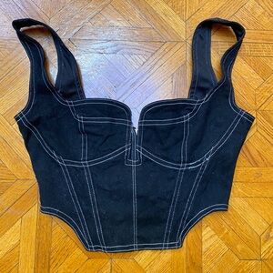 Black contrast corset top